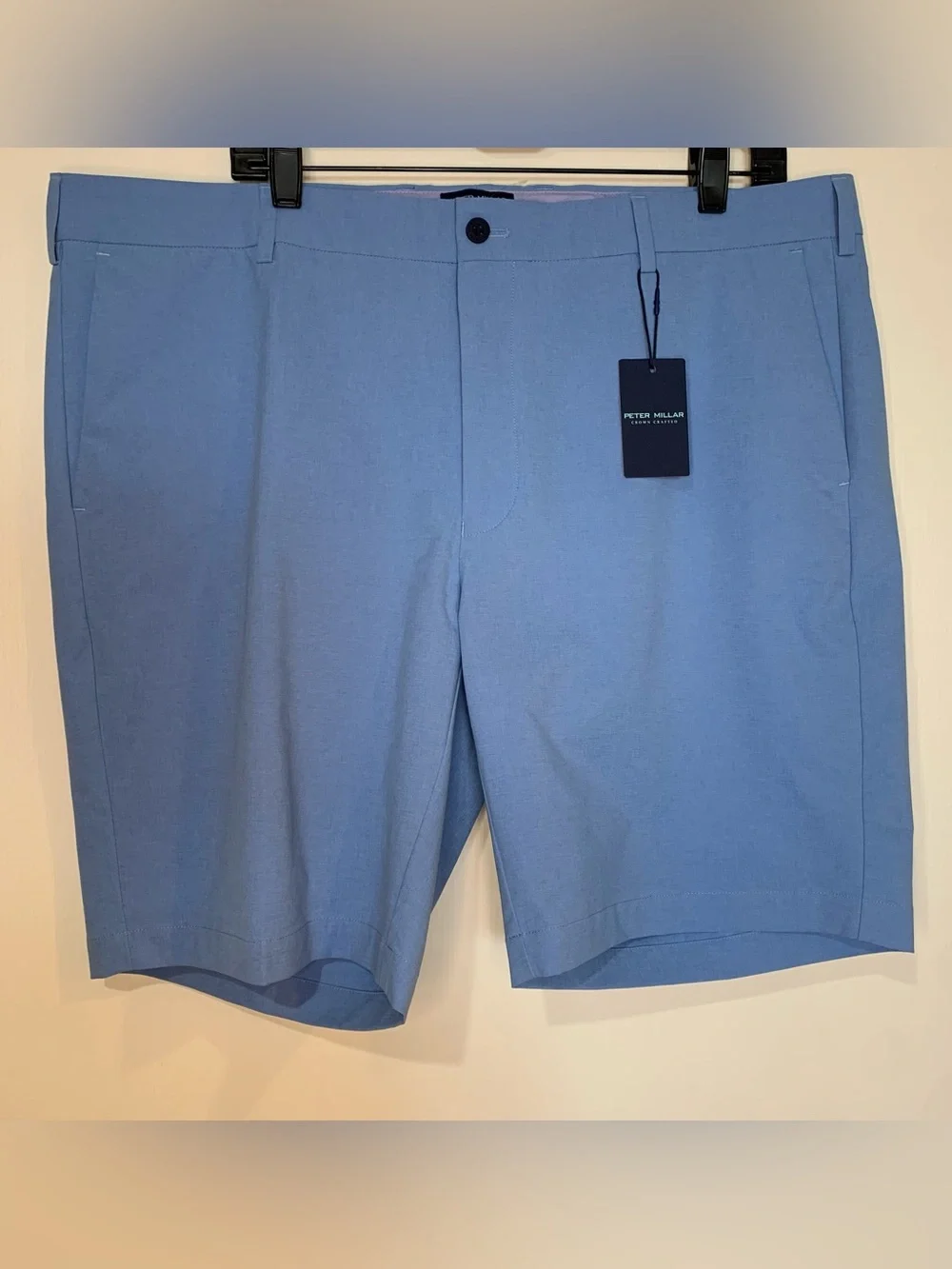 Peter Millar NWT 40 Performance Sky Blue SURGE Tailor Fit Front Front Shorts